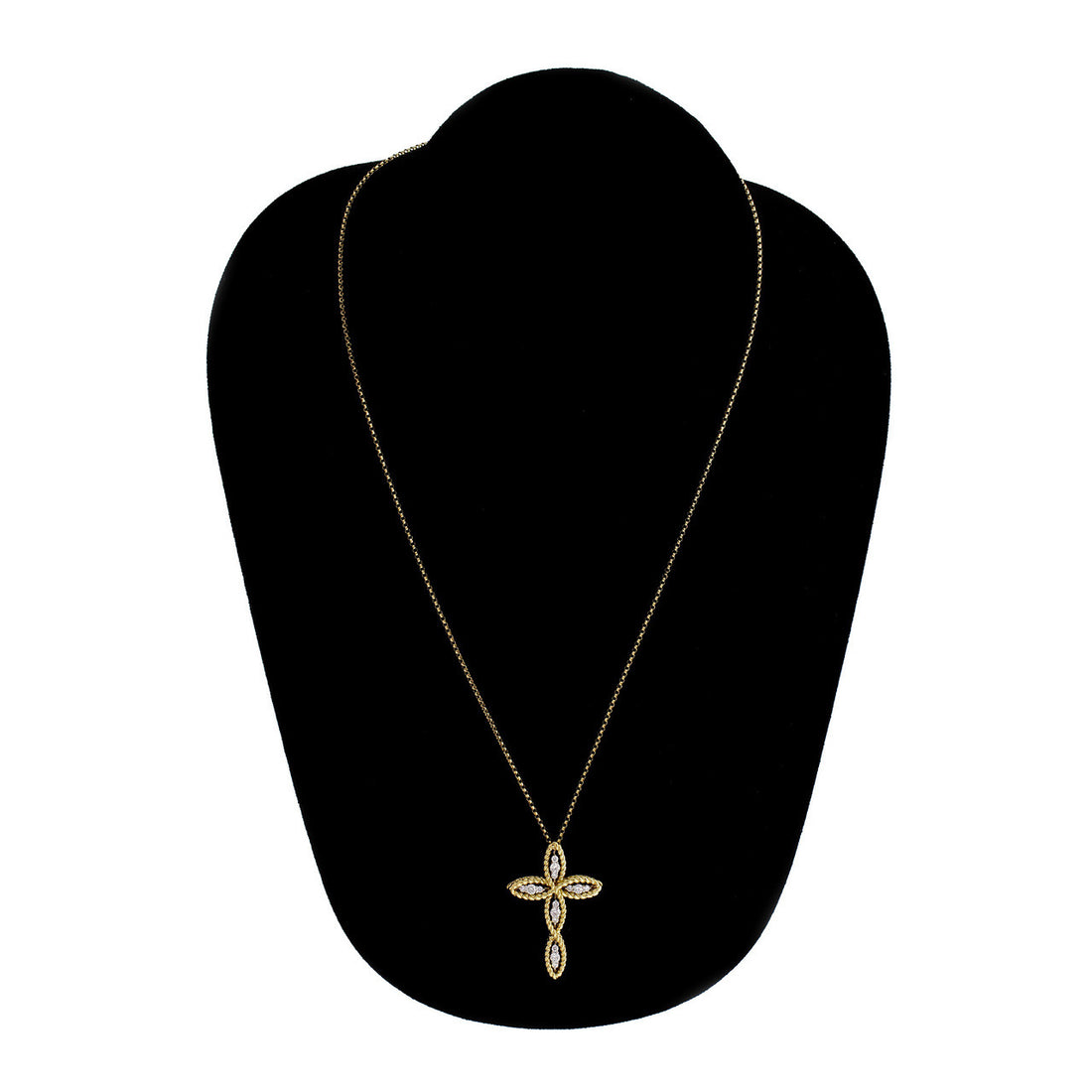 Roberto Coin Barocco Diamond Cross Pendant 18k Yellow Gold – image 6