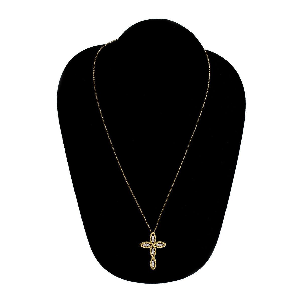 Roberto Coin Barocco Diamond Cross Pendant 18k Yellow Gold – image 6