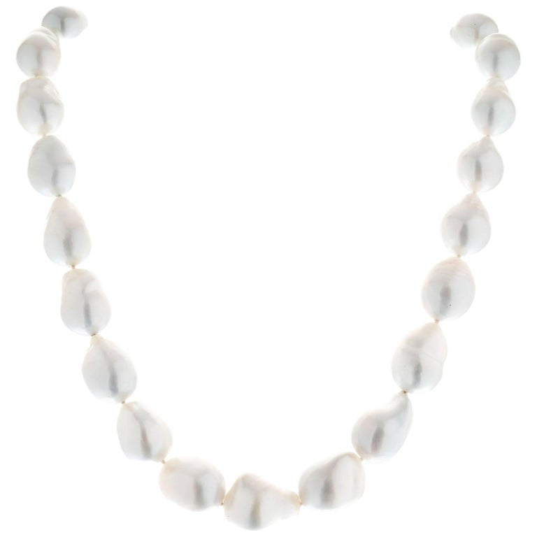 Mikimoto Baroque South Sea Pearl Gold Necklace