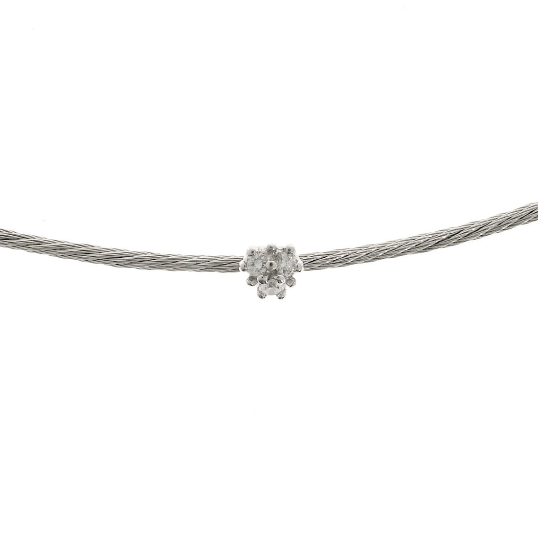 Estate Paul Morelli 18k White Gold Cable .63ct Diamond Necklace – image 2