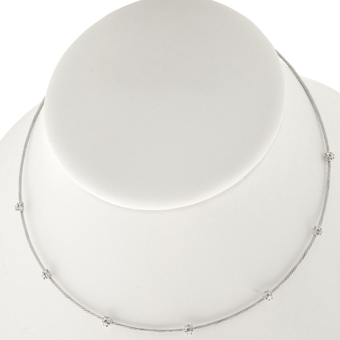 Estate Paul Morelli 18k White Gold Cable .63ct Diamond Necklace – image 6