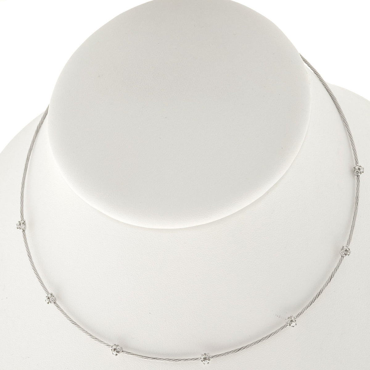 Estate Paul Morelli 18k White Gold Cable .63ct Diamond Necklace – image 6