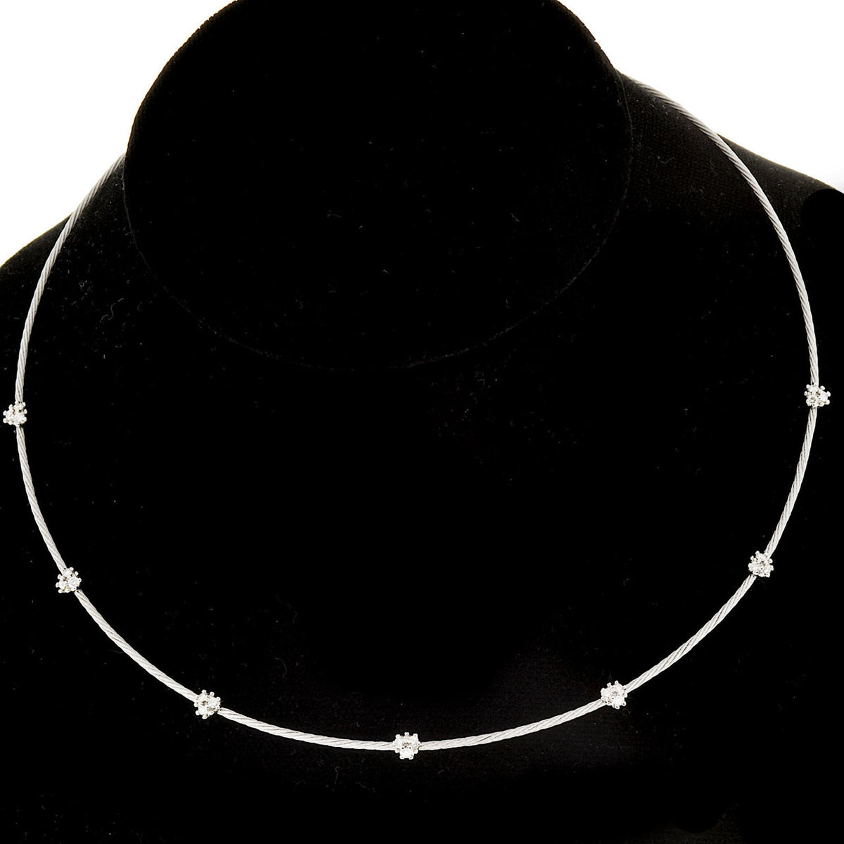 Estate Paul Morelli 18k White Gold Cable .63ct Diamond Necklace – image 7