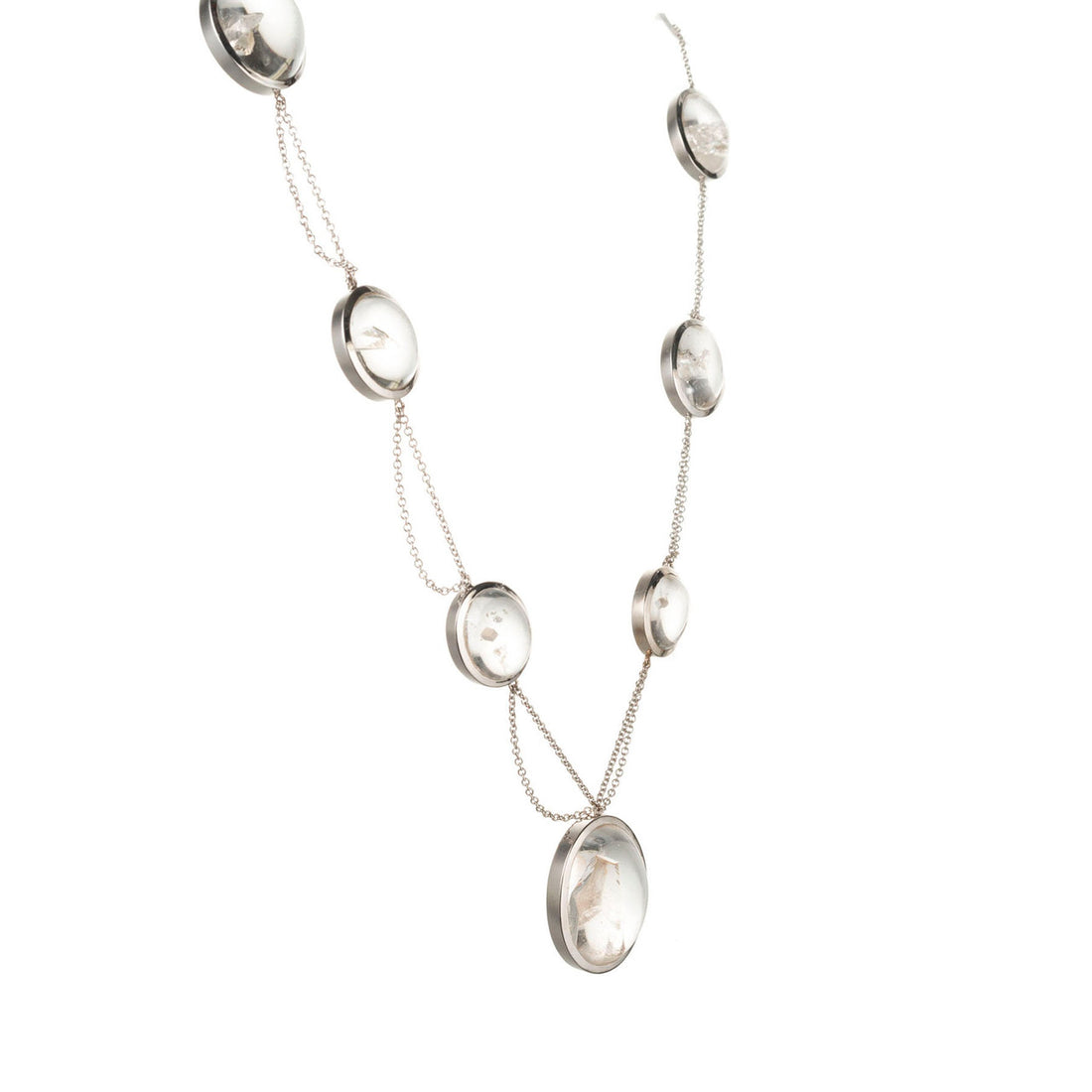 Peter Suchy 85.00 Carat Quartz Crystal Multi-Strand White Gold Pendant Necklace – image 2