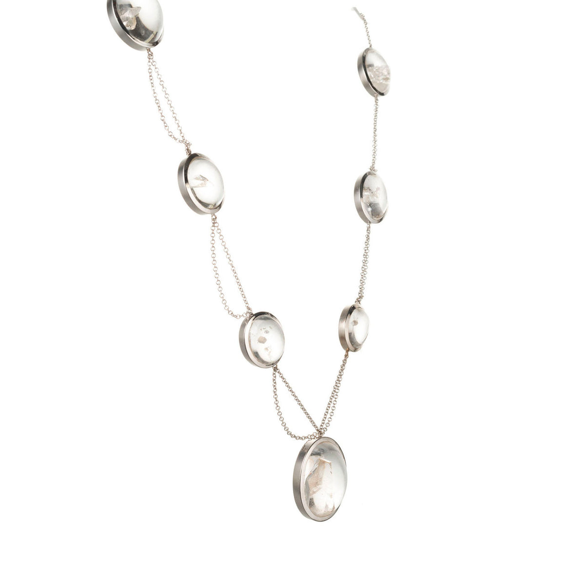 Peter Suchy 85.00 Carat Quartz Crystal Multi-Strand White Gold Pendant Necklace – image 2