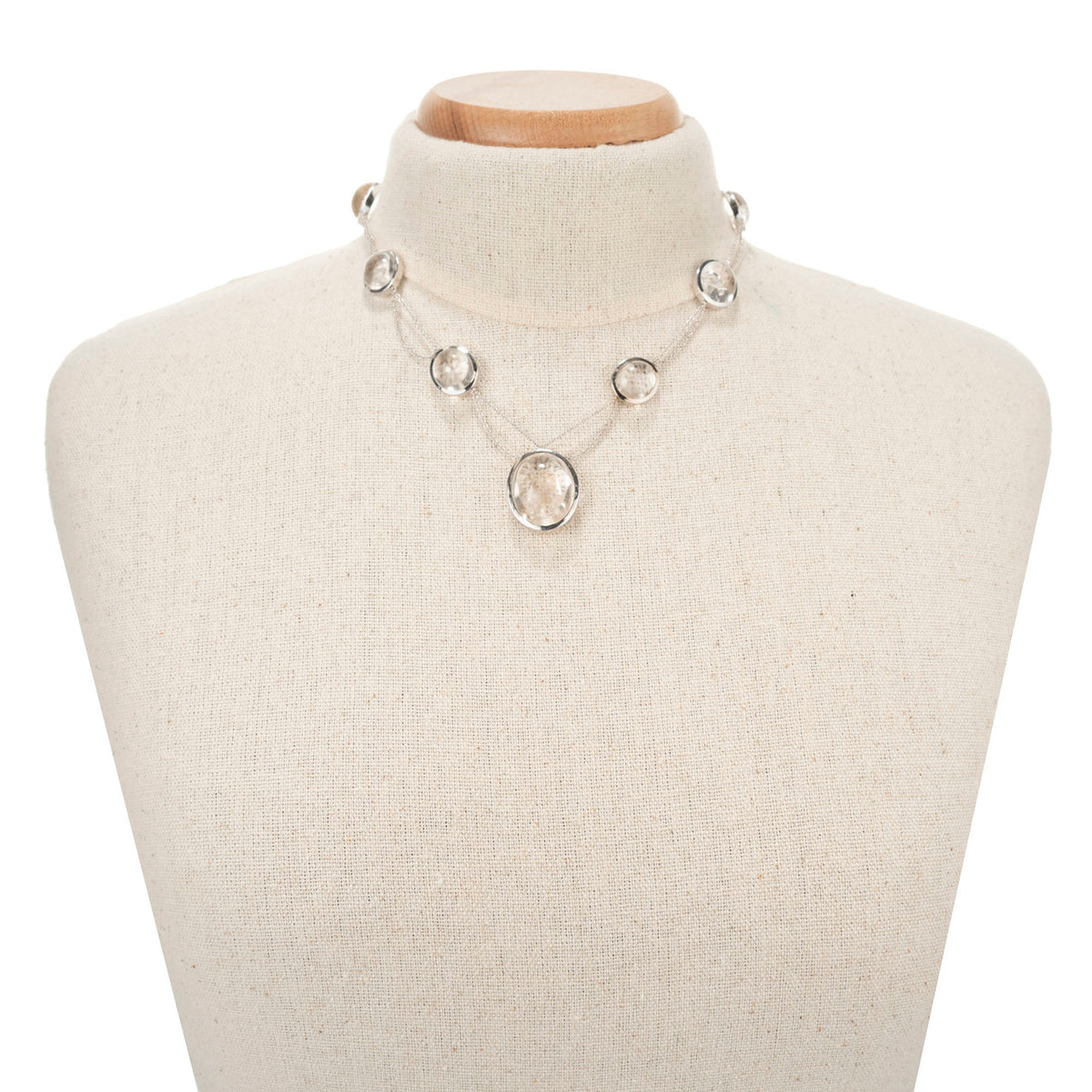 Peter Suchy 85.00 Carat Quartz Crystal Multi-Strand White Gold Pendant Necklace – image 5