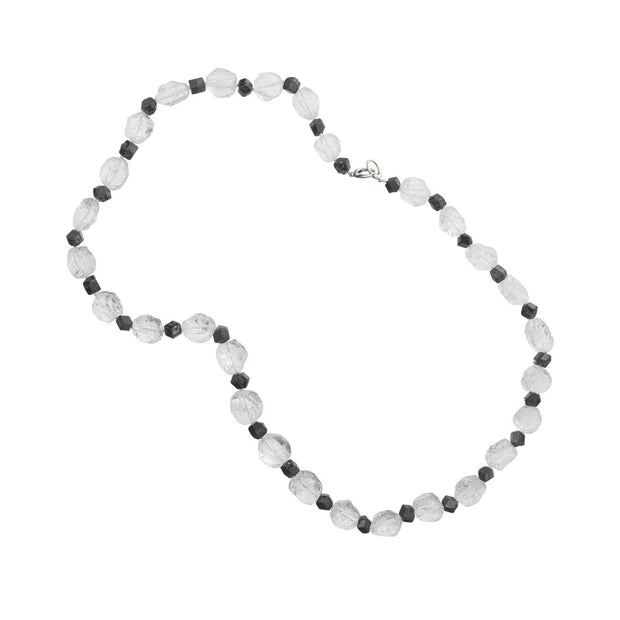 Peter Suchy 435.00 Carat Natural Rough Quartz Crystal Black Tourmaline Necklace