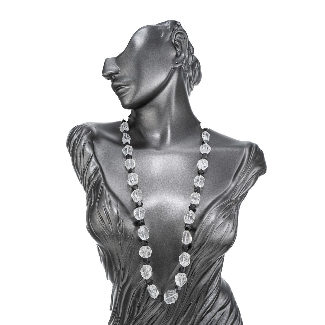 Peter Suchy 435.00 Carat Natural Rough Quartz Crystal Black Tourmaline Necklace – image 4