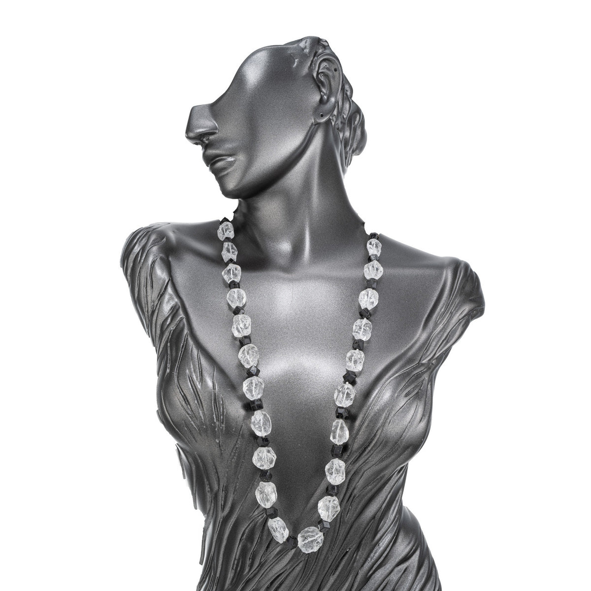 Peter Suchy 435.00 Carat Natural Rough Quartz Crystal Black Tourmaline Necklace – image 4