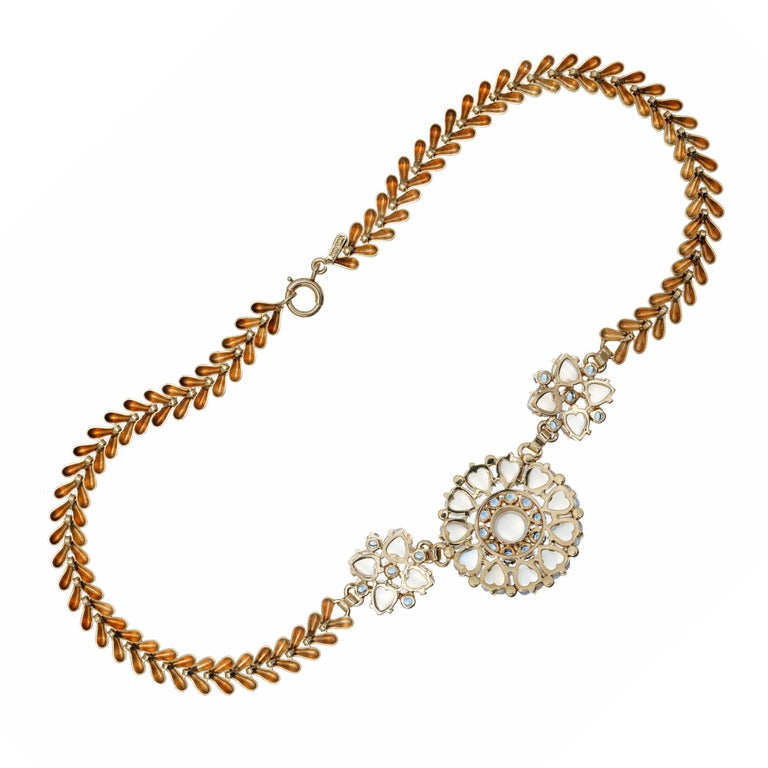 Wefferling Berry & Co. GIA 23.00 Carat Moonstone Sapphire Yellow Gold Necklace – image 4