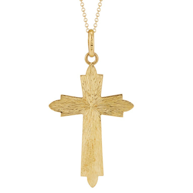 Yellow Gold Custom Made Cross Pendant Necklace – image 4