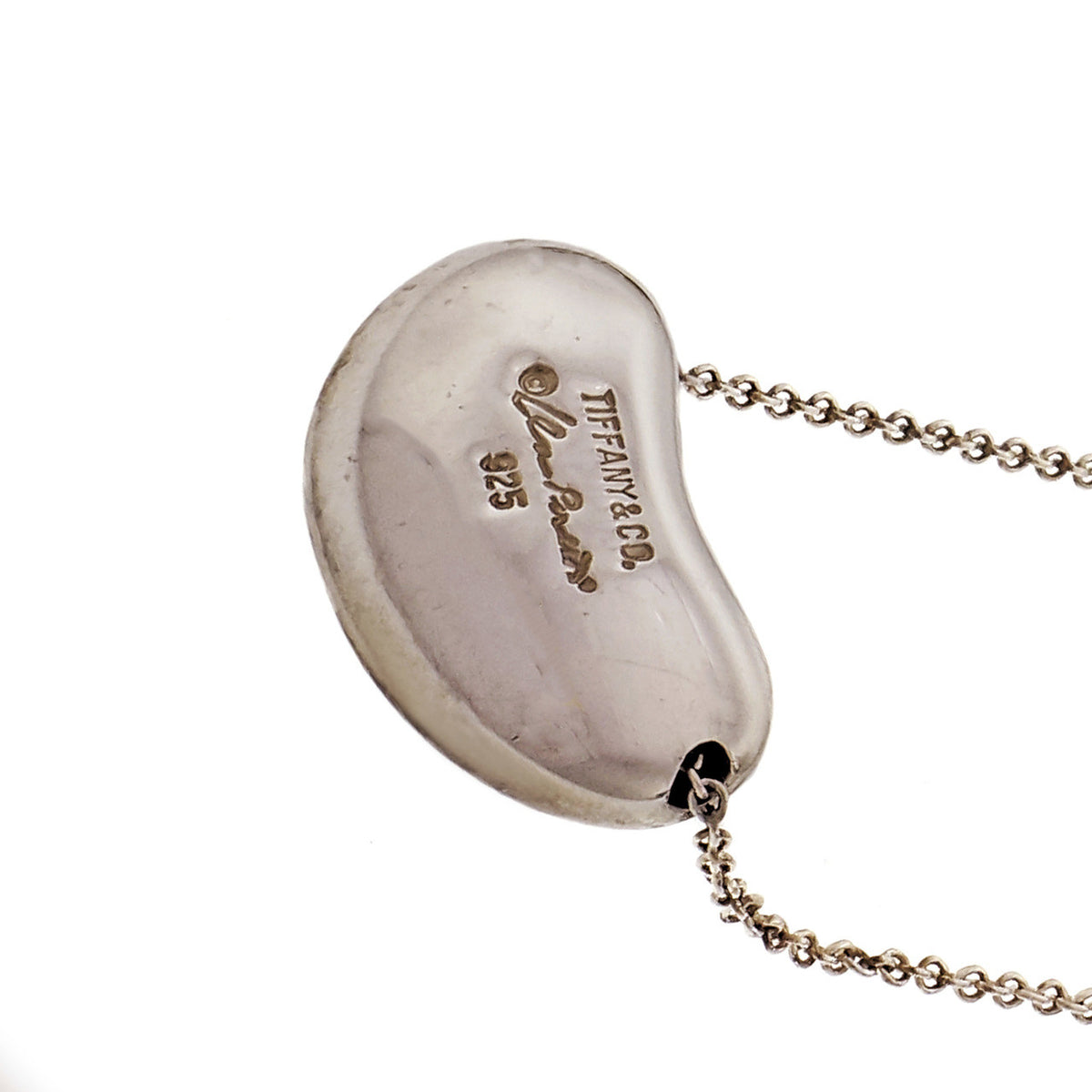 Tiffany &amp; Co Elsa Peretti Bean Silver Pendant Necklace – image 4