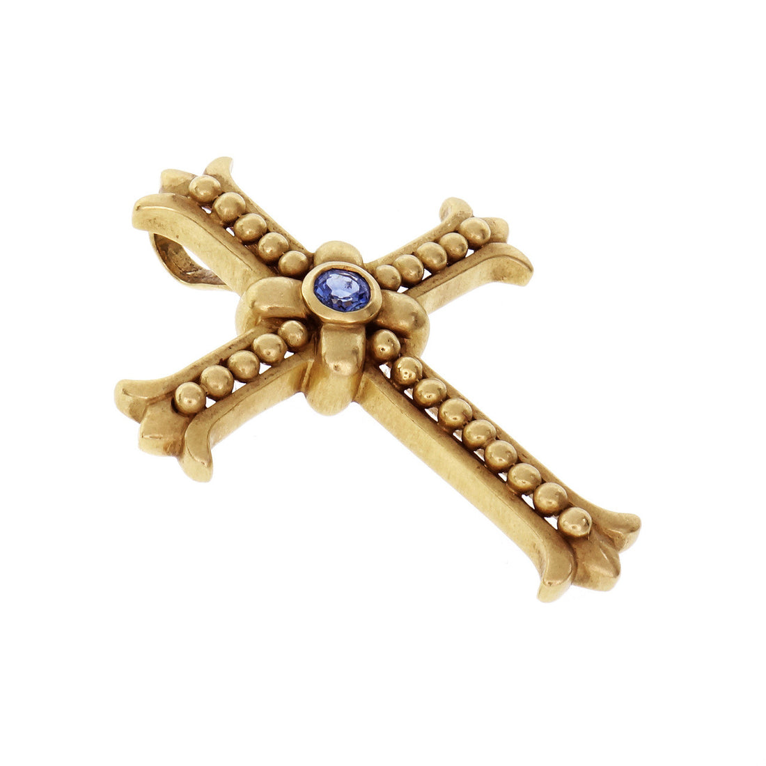 FAY Sapphire Yellow Gold Cross Pendant – image 4