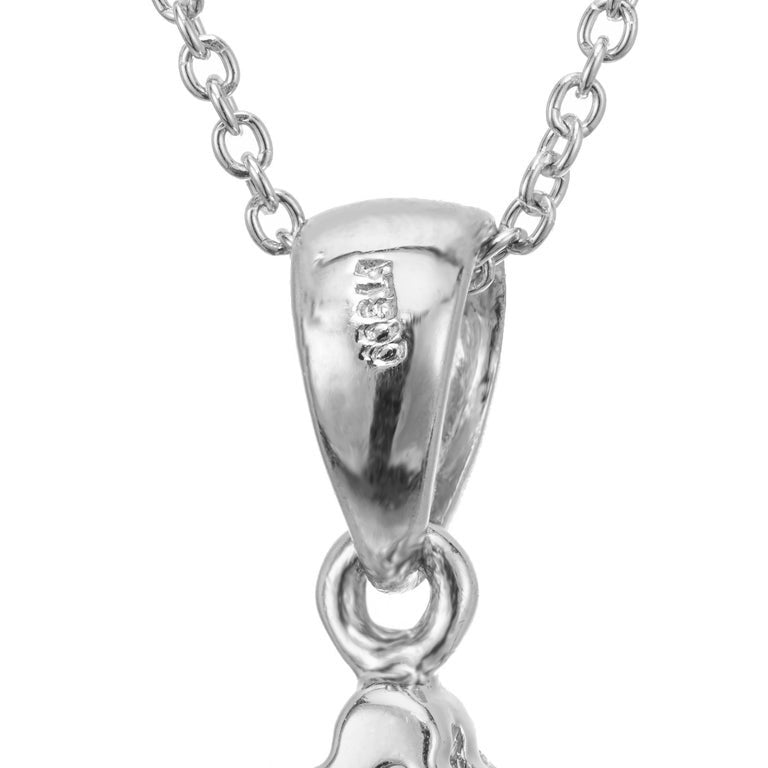 .83 Carat Tanzanite Diamond Halo Platinum Pendant Necklace – image 5