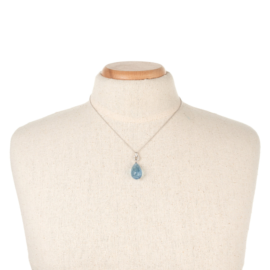 20.00 Carat Aqua Briolette Diamond Platinum Art Deco Pendant Necklace – image 5