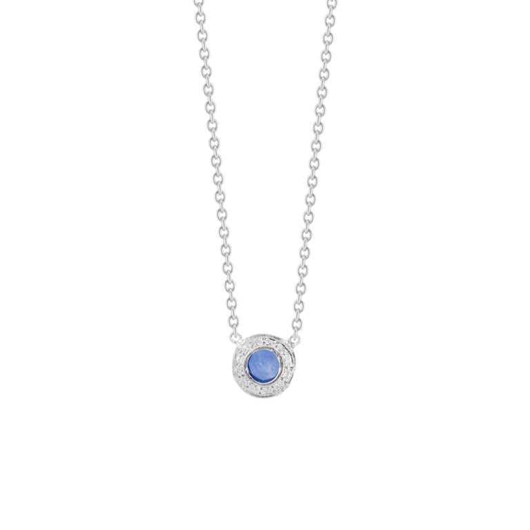 GIA .88 Carat Cornflower Blue Sapphire Diamond Halo Platinum Pendant Necklace – image 6