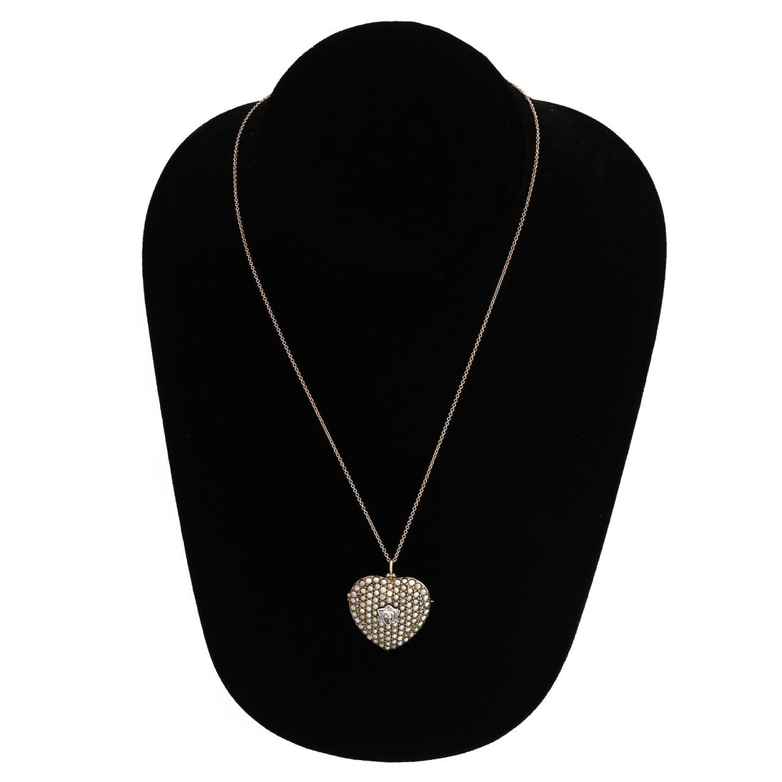Victorian .15 Carat Diamond Pearl Rose Gold Heart Brooch – image 6