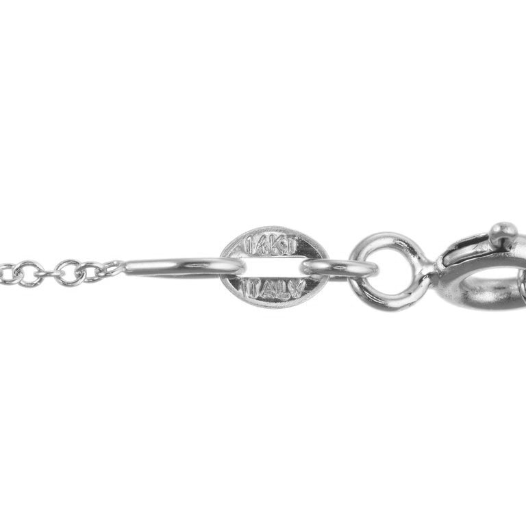Peter Suchy EGL .77 Carat Oval Diamond Diamond Halo Pendant Necklace – image 5