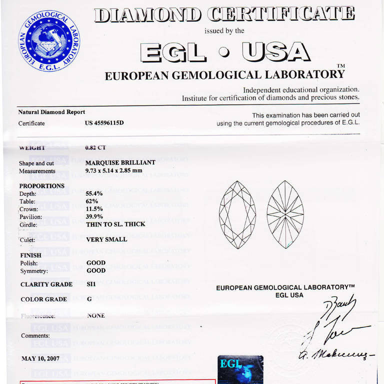 Peter Suchy EGL Certified .82 Marquise Pave Diamond Platinum Pendant Necklace – image 3