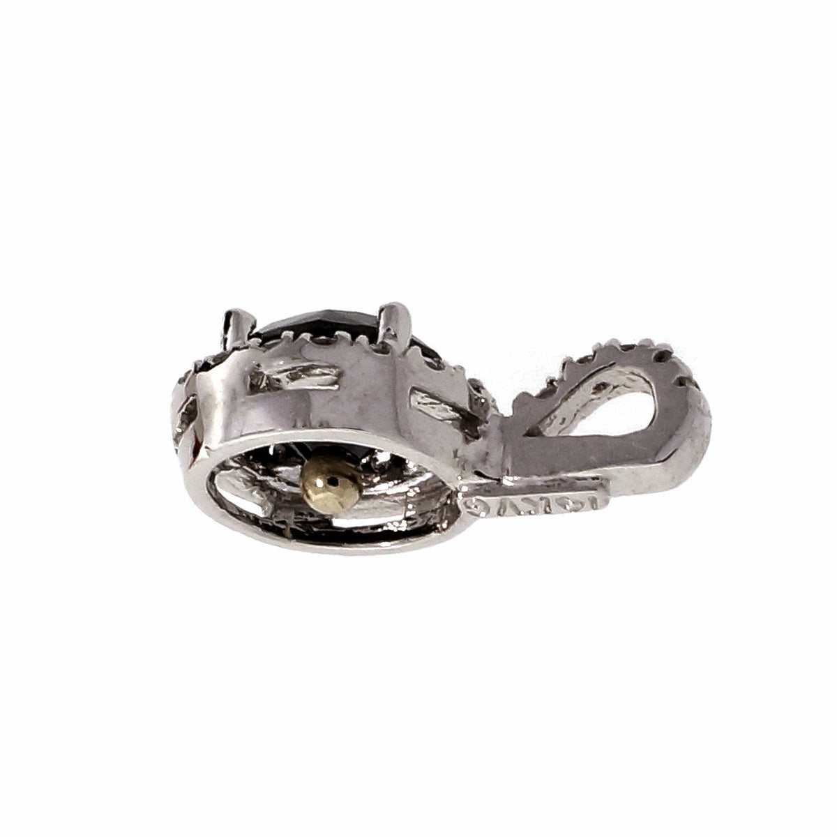 White & Black Diamond 14k White Gold Pendant – image 2