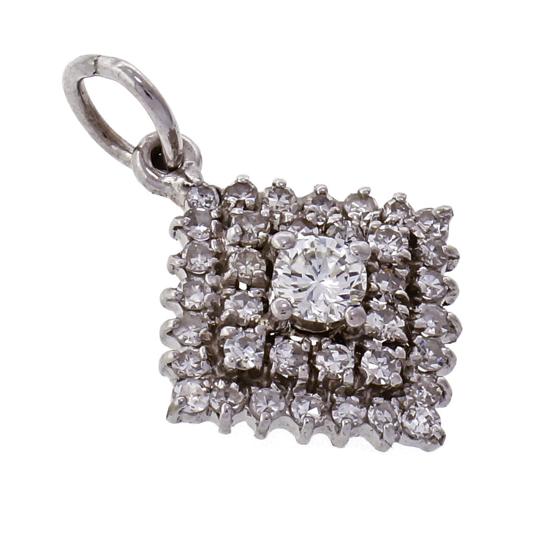 Diamond White Gold Cluster Pendant – image 2