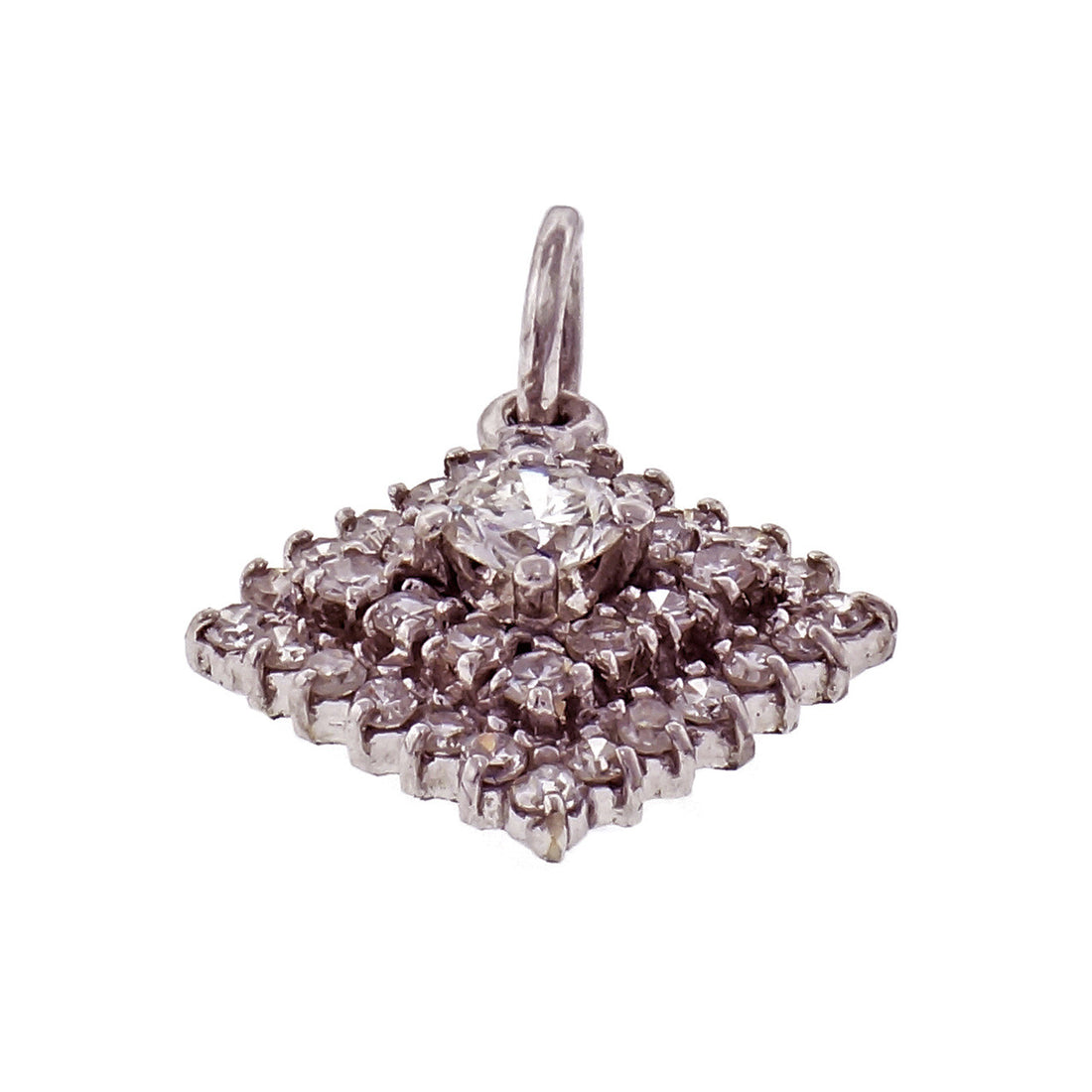 Diamond White Gold Cluster Pendant – image 3