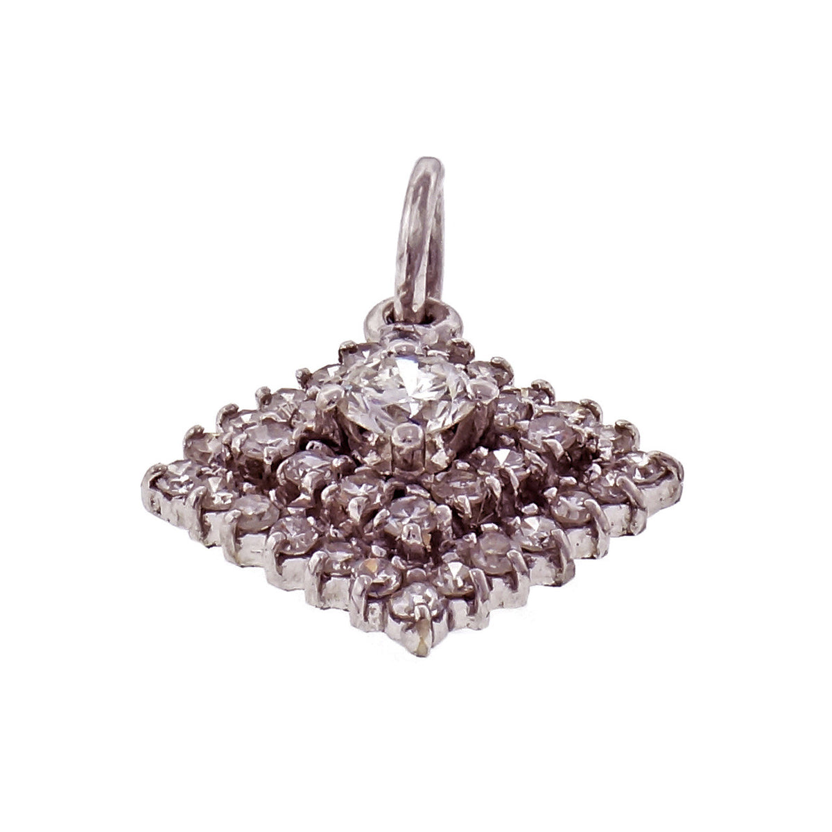 Diamond White Gold Cluster Pendant – image 3