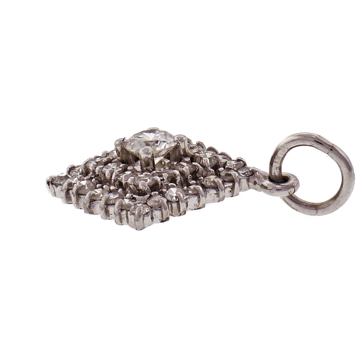 Diamond White Gold Cluster Pendant – image 4
