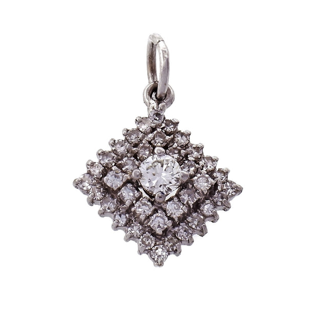 Diamond White Gold Cluster Pendant