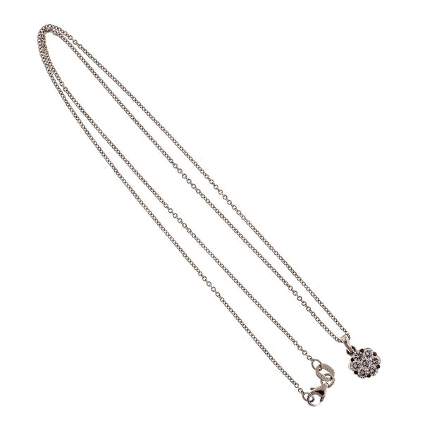 Diamond Cluster Pendant .60ct Total 18k White Gold