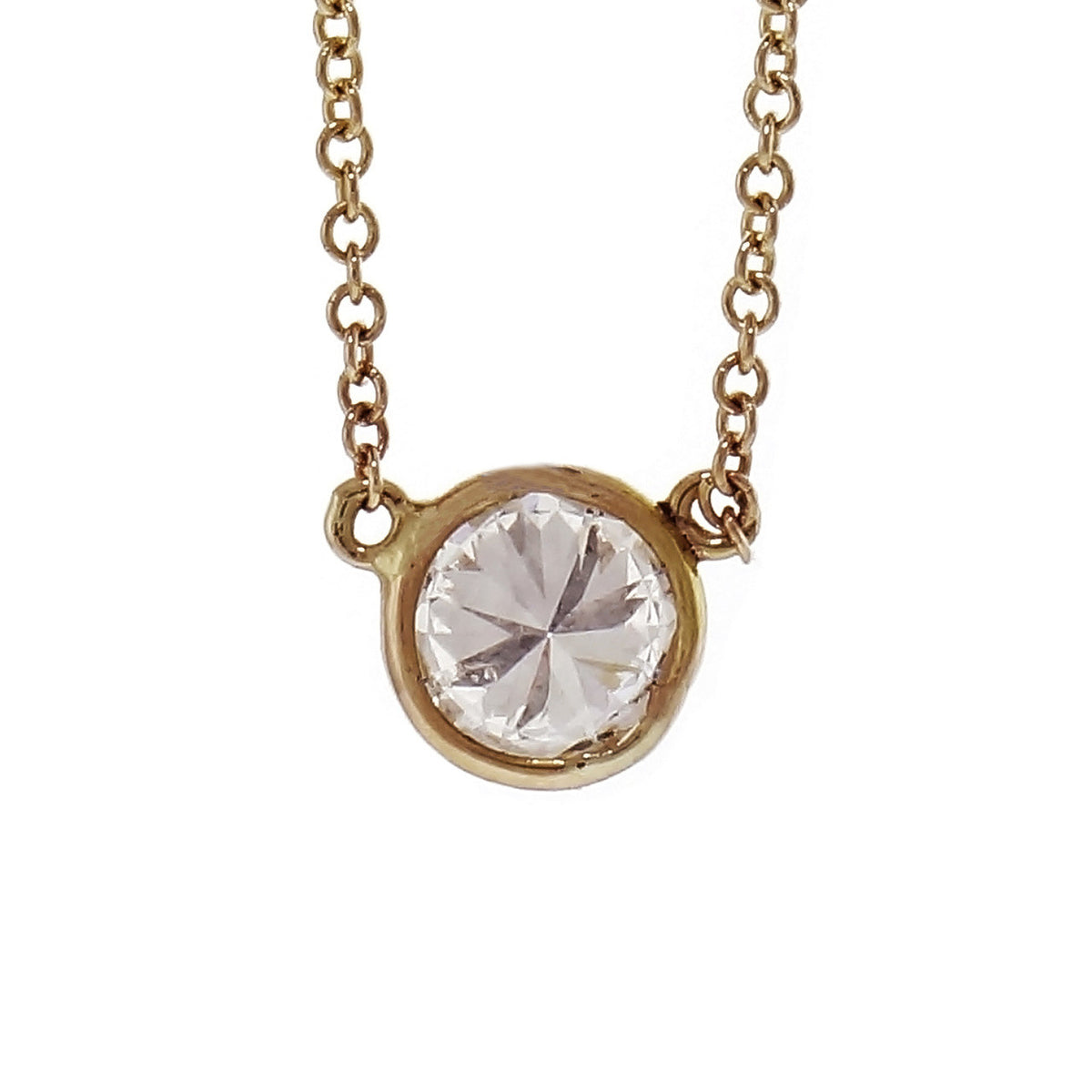 Peter Suchy Diamond Pendant Bezel Set 0.42ct Round 14k – image 2
