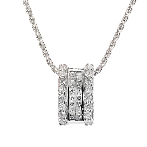 .82 Carat Diamond 14k White Gold Slide Pendant Necklace