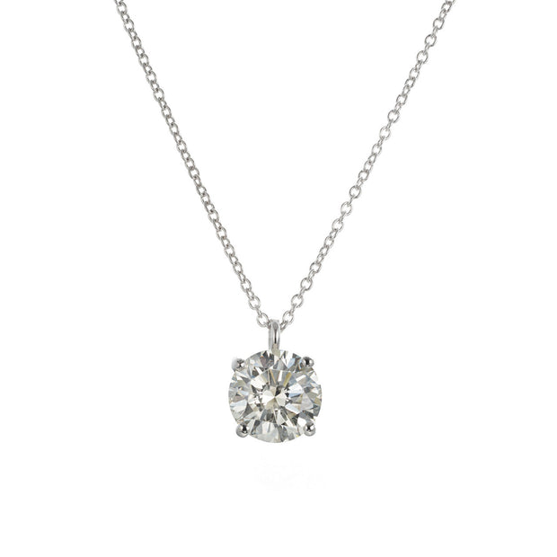 Peter Suchy GIA Certified 2.05 Carat Diamond Platinum Pendant Necklace