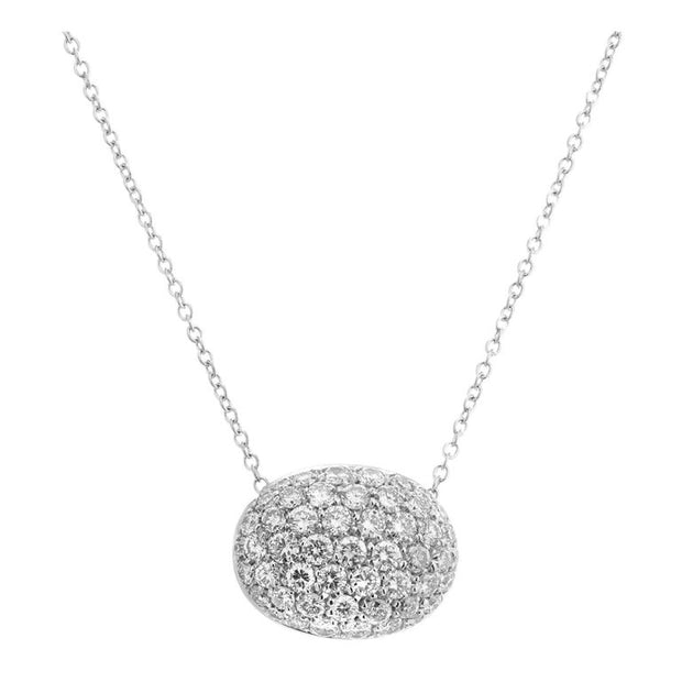 2.00 Carat Diamond Two Tone Gold Pave Set Slide Pendant Necklace