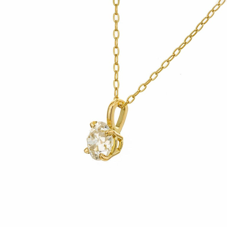 Peter Suchy GIA Certified .93 Carat Yellow Gold Pendant Necklace – image 2