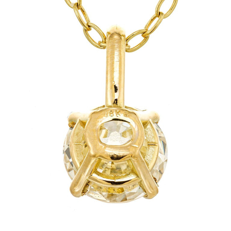Peter Suchy GIA Certified .93 Carat Yellow Gold Pendant Necklace – image 5