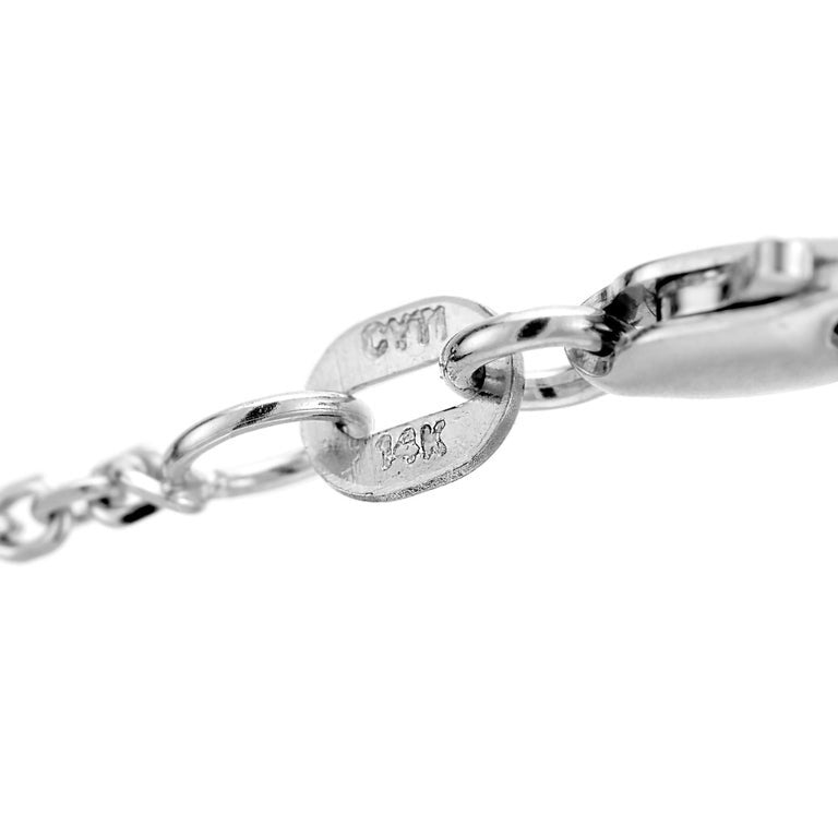 Estate 14k White Gold 3 Stone Natural Yellow Diamond Necklace 18 Inch Chain – image 5