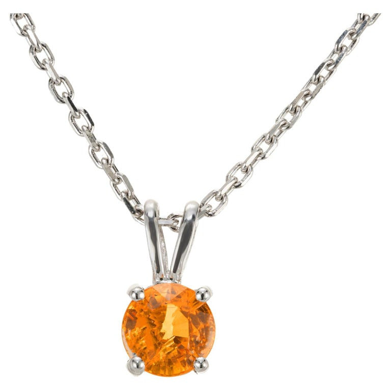 Peter Suchy 1.57 Spessartine Garnet Platinum Pendant Necklace