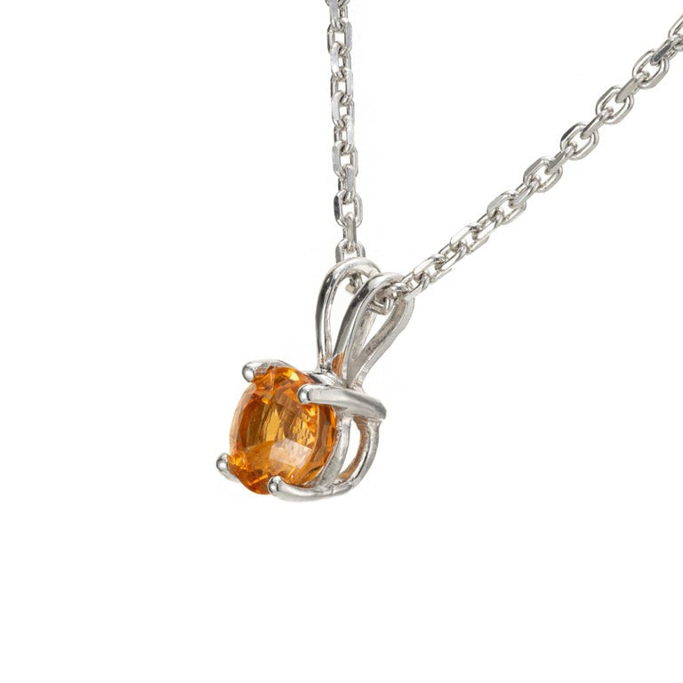Peter Suchy 1.57 Spessartine Garnet Platinum Pendant Necklace – image 2