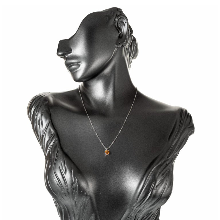 Peter Suchy 1.57 Spessartine Garnet Platinum Pendant Necklace – image 3