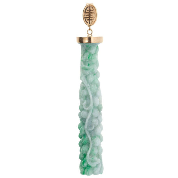 Natural Jadeite Jade Rose Gold Pendant Enhancer