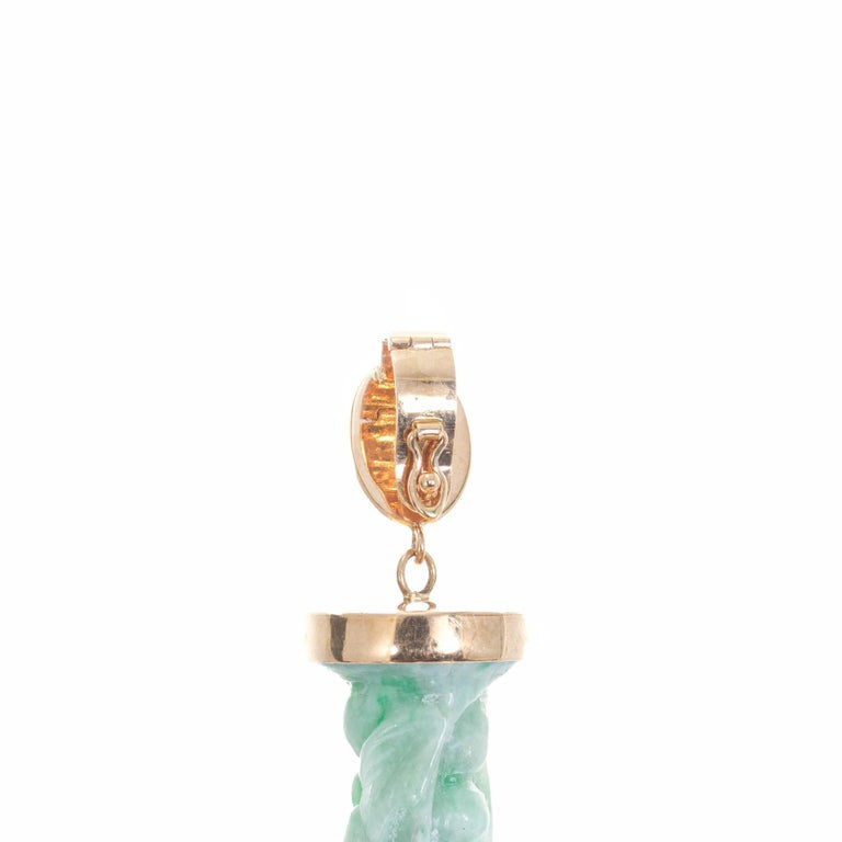 Natural Jadeite Jade Rose Gold Pendant Enhancer – image 6