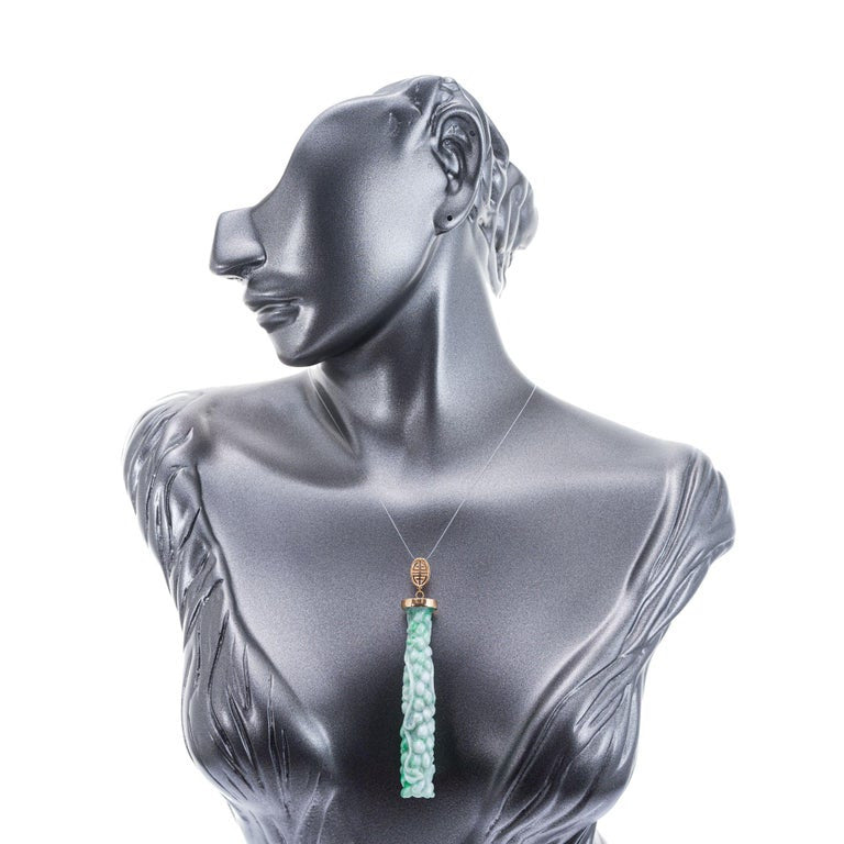 Natural Jadeite Jade Rose Gold Pendant Enhancer – image 5