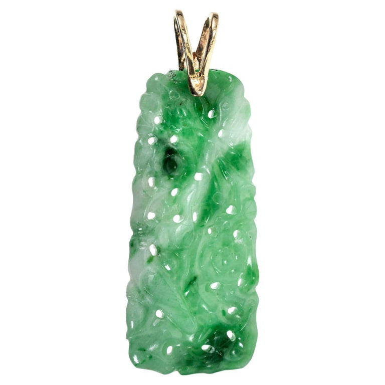 GIA Certified Natural Green Certified Jadeite Jade Pendant