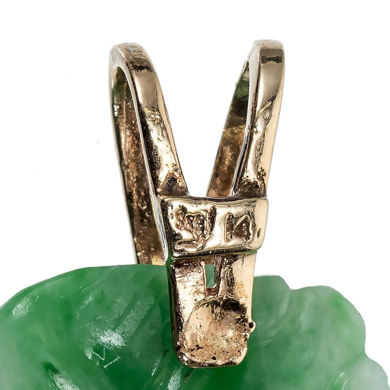 GIA Certified Natural Green Certified Jadeite Jade Pendant – image 5