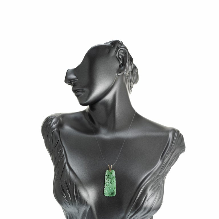 GIA Certified Natural Green Certified Jadeite Jade Pendant – image 6