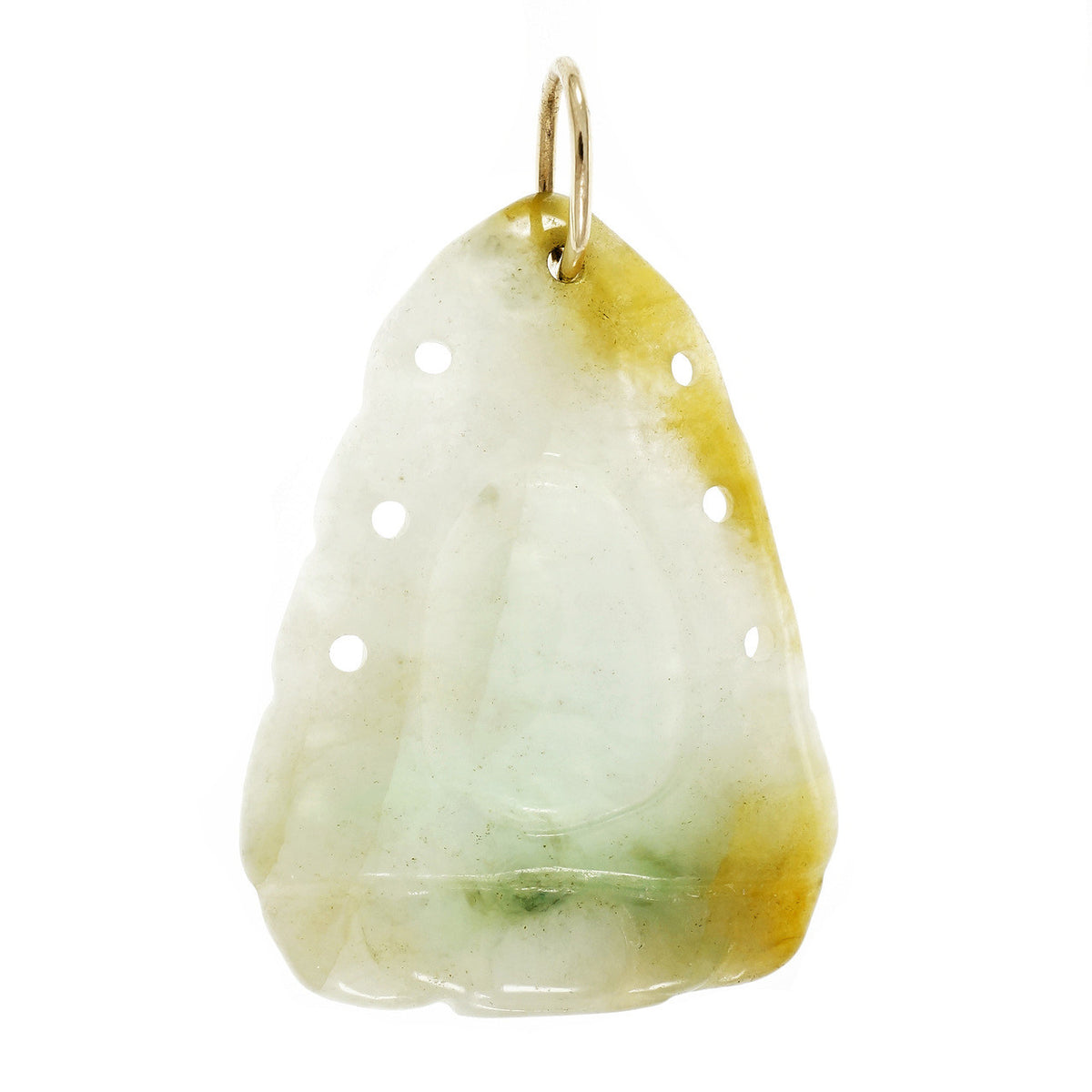 Natural Carved Jadeite Jade Pendant 14k GIA Certified – image 2
