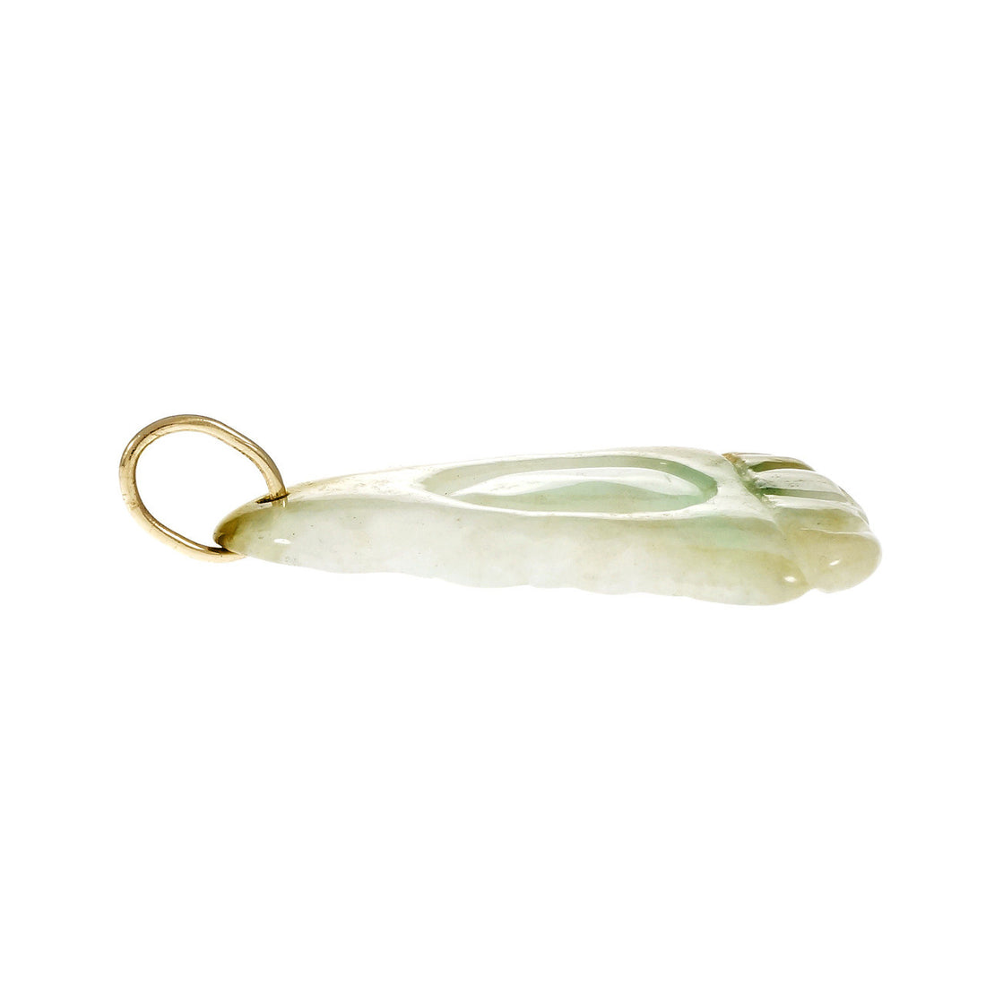 Natural Carved Jadeite Jade Pendant 14k GIA Certified – image 3