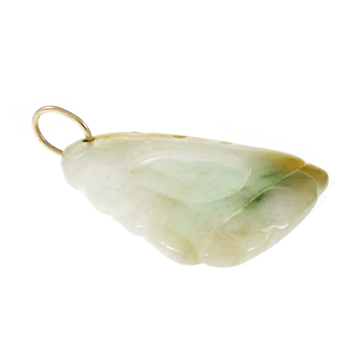 Natural Carved Jadeite Jade Pendant 14k GIA Certified – image 4