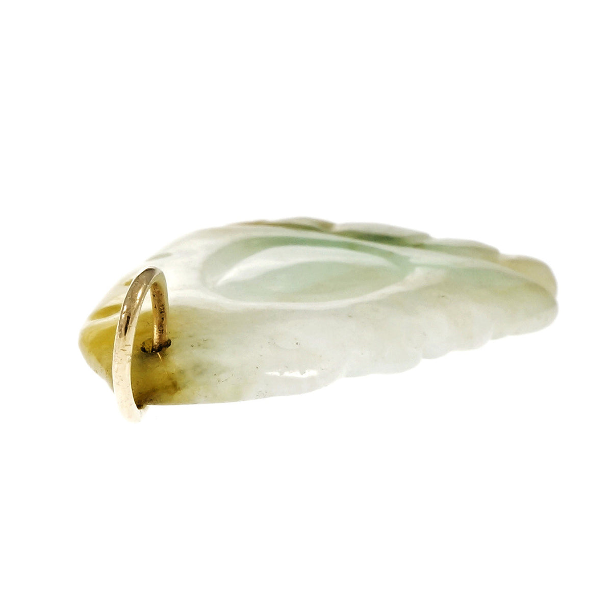Natural Carved Jadeite Jade Pendant 14k GIA Certified – image 5